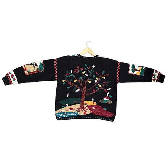 Vintage Cape Isle Knitters Farm Scene Sweater Size Medium - Picture 4 of 8